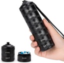 Pillola organizzatore settimanale del metallo di viaggio scatola impermeabile - 7 giorni grande contenitore di alluminio della lega del contenitore, Portable Daily Pill Case per vitamina, medicina, supplemento, olio di pesce