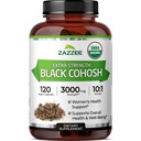 Zazzee USDA Organic Black Cohosh 10:1 Extract, 3000 mg Strength, 120 Vegan Capsules, 4 mesi di fornitura, Standardized e Concentrated 10X Extract, 100% Vegetariano, All-Natural, Non-OGM, Made in the USA