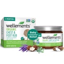 Wellements Organic Baby Chest & Foot Rub per 3 mesi+ (1.8 Fl Oz) | Soothes & Comforts | Baby congestione sollievo* con Eucalyptus e Lavanda | Free From Petroleum, Menthol and Artificial Fragrance