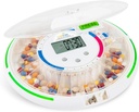 Dispenser automatico del piano live Fine con 28 giorni organizzatore di farmaci elettronici, 6 modelli di dosaggio, display LCD di facile lettura, avvisi di suono e luce e chiave per le prescrizioni, vitamine, integratori e altro ancora