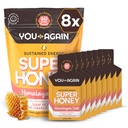 Ancora una volta Super Honey Clean Energy Gel, Honey & Himalayan Salt | Electrolyte Replenishment Running Fuel | Endurance Workouts & Cycling Gel | Paleo & Carnivore Snack | Gluten-Free | USA Made | 8-Pack