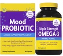 InnovixLabs Mood Probiotic & Triple Omega Bundle Mood Probiotic (60 capsule) Tripla resistenza Omega-3 Fish Oil (200 Softgel). Supporta il cervello, le articolazioni e la salute immunitaria*