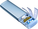 Vaydeer Metal Travel Pill Organizer, 7 Day Weekly Pill Box, Grande capacità Daily Cute Pill Case per Supplementi, Pillole, Vitamine e Farmaci (Small,Blue)