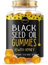 Gummie di olio di semi neri di MAJU con miele 90ct, 500mg BSO Gummy, nero Cumin Seed Nigella Sativa olio, freddo-pressed, Potent Formula, 90ct
