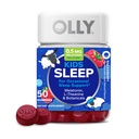 OLLY Kids Sleep Gummy, Occasional Sleep Support, * Melatonina 0.5mg, L-teanina, lampone aromatizzato, 50 o 25 giorni di alimentazione - 50 Conte