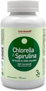 NANOWELL Chlorella & Spirulina 720 Tavole - Chlorella, Spirulina, Antiossidanti, Vitamine, Ricco di proteine, Muro di cellule rotte (720 Conte)