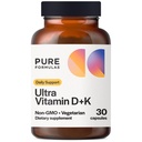 Vitamina D3 K2 Vitamina 5000 IU - VIT D3 K2 Supplemento per l'assorbimento del calcio, Bone Forza, Cardiovascolare e Funzione Immune Supporto, Soia-Free, Non OGM 30 capsule vegetariane