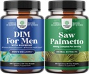Bundle di Advanced DIM Supplemento per gli uomini - Blocker di estrogeno e estratto di Palmetto di Sega Extra - per la salute dei capelli delle donne e degli uomini e supporto urinario