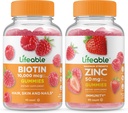 Biotina vitale + Zinc 50mg, Gummies Bundle - Grande degustazione, Integratore di vitamina, Senza glutine, OGM Free, Masticabile