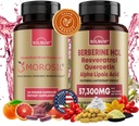 Tutto in un metabolismo Bundle - Morosil & Berberine Complesso con Resveratrolo Quercetin Alpha Lipoic Acid - Antiossidante, Vitalità, Supporto Benessere - Non-GMO, Senza Glutine, Integratore Vegano