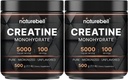 NatureBell 2 Pack Creatine Monohydrate Powder 500g, 5000mg Per Serving | Micronized, Pure & Unflavored | Pre-Workout Muscle Support | Keto, Vegan, Filler-Free | 200 Servings (2.2 lb)