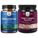Bundle di Integratore Glutathione Ridotto con Cardo Latte - 500 mg per Serving Pure L Glutathione e Multi Collagen Protein Powder - Keto Peptides Collagen Peptidi Hair Skin & Nails Vitamis