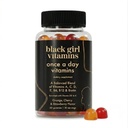 Vitamine Ragazza Nera Una volta al giorno - Donna Multivitamina Gummy - Vitamina A, B, C, E e Zinco. Multivitamina per le donne, supporto immunitario. Vegan, senza glutine. Realizzato negli Stati Uniti (30 giorni di alimentazione, fragola)