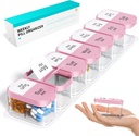 Odaro Extra Large Weekly Pill Organizer 2 volte al giorno, Pill Box 7 giorni Am Pm per tenere la vitamina e supplementi di medicina quotidiana - Rosa