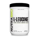 NutraBio 100% Pure L-Leucina - Recupero e Supporto Muscolare - Aminoacido Free Form naturalmente Fermentato - Vegan, Non OGM, Gluten Free - (500 Grammi)