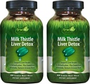 Irwin Naturals Milk Thistle Liver Detox - 60 Liquid Soft-Gels, Confezione da 2 - Supporta la salute del fegato con la leone, il carciofo, la radice della barbabietola verde e della curcuma - 60 Total Servings
