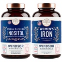 Inositolo e tavolotti di ferro da donna Fertilità e sostegno alla gravidanza Bundle di Windsor Botanicals