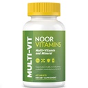 Vitamine Halal Noor, Multivitamina Giornaliera, Vitamina Halal per Donne e Uomini, 30 Vitamine & Minerali, A, B12, C, Ferro, Zinco per sostenere la salute generale, Non OGM, Multivitamina Halal (2 Mesi di Alimentazione)
