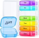 AUVON Extra Large Weekly Pill Organizer, Portable Individual Pill Box 7 Day Slots Fit Pocket & Purse, Pill Case con Dual Protection for Travel, Pill Container for Big Vitamins, Fish Oils, Supplementi