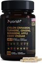 Ceylon Cinnamon Capsule 30:1 Estratto Equivalente a 9000mg | Turmerico, Ginseng, Aceto di Mele Berberine Plus Bitter Melon Gymnema, Kutki, Chirata 120 Veg Capsule – 60 giorni di alimentazione