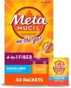 Metamucil On-The-Go, Psyllium Husk Fiber Supplement, 4-in-1 Fibra per la salute digestiva, Sugar Free, Arancione Flavor, 30 Conte x 2 Pacchetti (60 Conteggio totale)