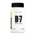 NutraBio Biotin (Vitamina B-7) Supplemento, 5000mcg - Maggio Aiuto Promuovere capelli sani, pelle e unghie, 90 capsule vegetali