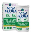 Vital Planet - Vital Flora Adulti Oltre 55 Probiotici giornalieri 60 miliardi di CFU, Diverse Strains, Prebiotici Organici, Sanità Immune e Digestiva Probiotici Stabili per Donne e Uomini, 30 Capsule