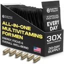 Multivitaminici per gli uomini - Tutto in un unico pacchetto per l'energia e la messa a fuoco, Vitamine Mens per la prestazione mentale e la salute, imballato con Tongkat Ali, Shilijit, Vitamina C, B3, B1, A, B12, 30 Pk