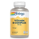 SOLARAY Vitamina B Complex 50 mg - Vitamine di energia cellulare - Metabolismo e Nerve Assistenza sanitaria con Vitamina B12, Vitamina B1, B6, Niacina, Acido Folico, Biotina e altre Vitamine B - Vegan, 250 VegCaps