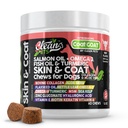 Olio di salmone Omega 3 Fish Oil per cani Pelle e cappotto Supplemento | Collage del cane Aloe Vera Biotin Keratin Flaxseed Nettle Leaf Sea Kelp Hyaluronic Acid Brewers lievito vitamina A - Cappotto Goat