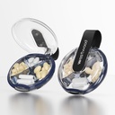 Piccolo caso di pedaggio, scatola di pedaggio carino per borsa e tasca, 4 scomparti porta pedana rimovibile, organizzatore di pedaggio portatile per vitamine, integratori, oli di pesce (nero)