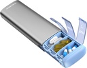 Vaydeer Metal Travel Pill Organizer, 7 Day Weekly Pill Box, Grande capacità Daily Cute Pill Case per Supplementi, Pillole, Vitamine e Farmaci (Small,Gray)