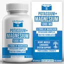 Complesso di potassio e magnesio di resistenza alla vita con Aspartate, Ossido, Glycinate, Gluconate & Citrate - 1000mg (90 capsule) Medici Progettato e miscelato personalizzato