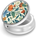 Pillola Box-3 Compartment Piccolo caso di pillole per borsa e tasca Mini portapillole in metallo contenitore di viaggio per contenere integratori Vitamine BPA-Free (Floral Pattern)