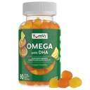 Vegan Omega 3 Integratori Gummies – Algae Oil Plant Based Vegan DHA – Fish Oil Alternative con Flaxseed & Algae – Non-GMO, No Carrageenan – Cuore, Cervello & Eye Support – Lemon & Orange – 90 Gummies
