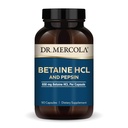 Dr. Mercola Betaine HCL & Pepsin - Supplemento di supporto digestivo per il pH Balance - Aids Mineral & Nutrient Absorption - Aiuto digestivo - Non OGM, Gluten-Free & Soy-Free - 90 Capsule (30 Servings)
