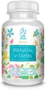 Vitamina prenatale biologica ACTIF con 25+ Vitamine organiche, 100% naturale, DHA, EPA, Omega 3 e miscela organica di erbe - Non OGM, 90 conte