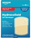 Cura di base Advanced Fast Healing Hydrocolloid Gel Bandages, Large Wound Dressing, 4 ct