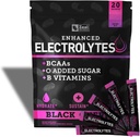 Pacchetti di bacchette di elettrolito migliorati (Black Cherry | 20 Packets) w/ 0 Zucchero +BCAAs +B-Vitamins Integratore elettrolitico w Potassium Zinc & Magnesio per l'idratazione - Keto Electrolytes