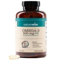 NatureWise Omega 3 Fish Oil - 500 mg per Pill - EPA & DHA - Supporto immunitario, Salute del cervello e benessere ottimale - Gluten and Soy Free, Non-GMO - 180 Softgels[6-Month Supply]