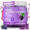 Supporto congiunto Gummies con Glucosamine Chondroitin, Sugar Free, 1500mg Extra Forza con MSM & Turmeric (90 Count)