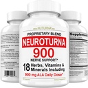Neuropatia Support Nerve Supplemento con 900 mg Pure Alpha Lipoic Acid - Formula di massima resistenza, Fortify Nerves in Fingers, Hands, Toes, & Feet - Miglior supporto al sollievo periferico - 180 capsule