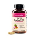 NatureWise Liver Balance Detox Supplemento - Formula di riparazione tripla con cardo al latte, Dandelion, Turmerico, Artichoke, Reishi Mushroom & Kudzu, Vegan - 60 capsule[30-Day Supply]
