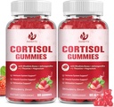(2 Pack) Integratore di Cortisol Gummies per le donne con Rhodiola Rosea, Ashwagandha, Magnesio, Cortisol bilanciato, Supporto Zzz, Non OGM, 120 Gummies
