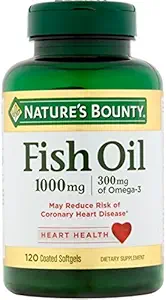 Bounty 300 mg Omega-3 Fish Oil 1000 mg Softgels 120 Gel Morbidi rivestiti (Pack of 2)