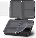 AUVON Daily Pill Organizer si adatta con il tuo borsa o tasca, compatto Travel Pill Box Case con Slim Folding Design e cerniere a lunga durata per mantenere la vitamina, olio di pesce, supplemento o gioielli (nero)