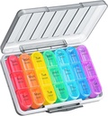 Zoksi Moisture-Proof Pill Organizer 3 volte al giorno, Sealed Weekly Pill Box 7 giorno, Large Daily Pill Box Organizer, Organizzatore di Medicina di viaggio, Portatile Pill Container con 21 scomparti per tenere Meds