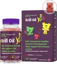 LYL Krill olio Kid Gummy Bears con vitamina D 3, vitamina E e vitamina A - fosfolipidi-bound Omega 3 per la crescita sana e lo sviluppo - Orsi gommosi con arancio, mela e lamponi Gusto (Pack of 30)
