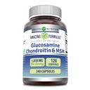 Incredibile Formulas Glucosamine Chondroitin & MSM Supplemento | 1850 Mg per Serving | 240 Capsule | Non-GMO | Gluten-Free Made in USA