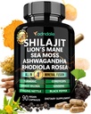 Adndale Shilajit Supplemento. Pure Himalayan Organic Shilajit per uomini e donne capsule con Sea Moss Ashwagandha Rhodiola Rosea Lion’s Mane.